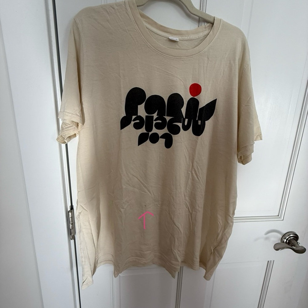 CLARE V. tee Paris print size XL imperfect